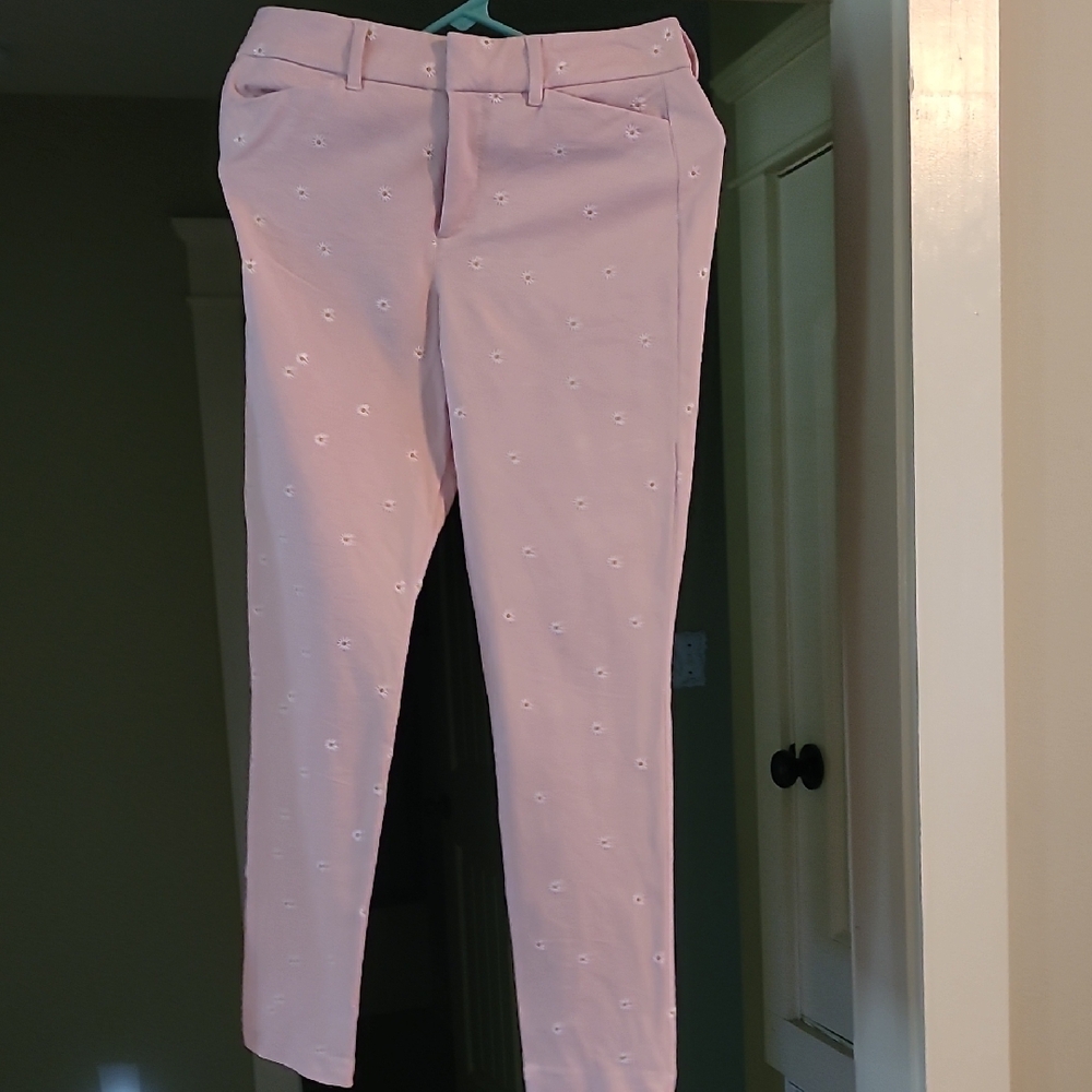 Pink Embroidered Pants